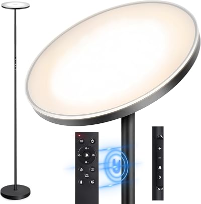 OUTON LED Uplighter Torchiere Floor Lamp 30W 3000LM 4 Temperatures Remote Touch