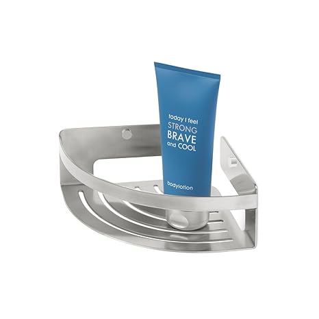 Tiger Caddy Duschkorb, Eckversion klein, Duschablage aus gebürstetem Edelstahl