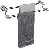 TocTen Double Bath Towel Bar - Thicken SUS304 Stainless Steel Towel Rack for Bathroom, Bathroom Accessories Double Towel Rod Heavy Duty Wall Mounted Towel Holder (Brushed Nickel, 16 in)