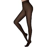 Wahaueyz Women's Fleece-Lined Tights, Winter Sheer Thermal Pantyhose Fake Translucent Lifting Hips Leggings, 6 Sizes Choose