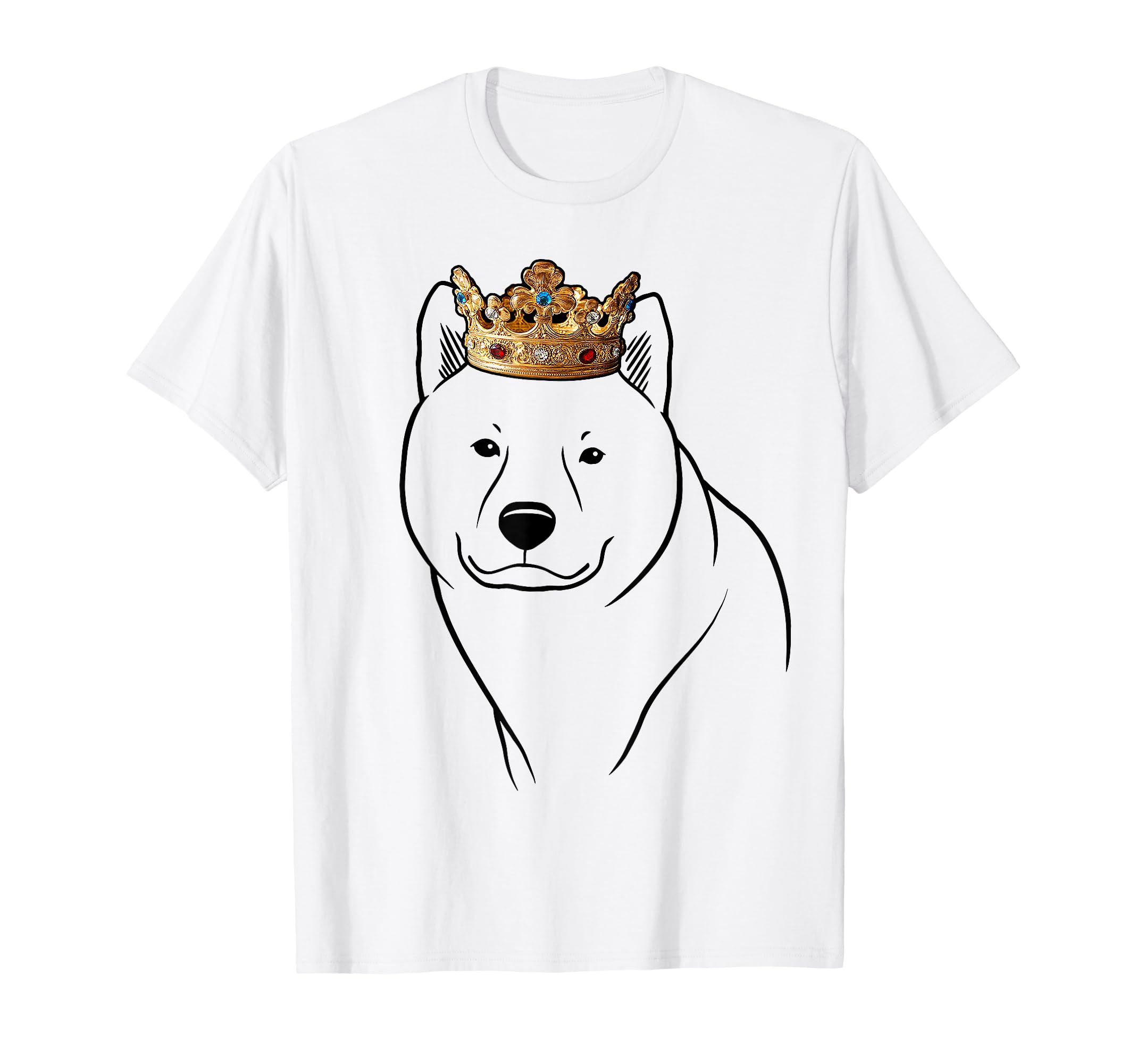Hokkaido Dog Wearing Crown T-Shirt