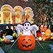 AerWo 4.7ft Halloween Inflatables Blow Up Yard Decorations, Upgraded Ghost on Pumpkin with LED Lights for Halloween Decorations Outdoor