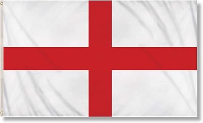 SHATCHI England St George Flag 5ft x 3ft with Brass Eyelets