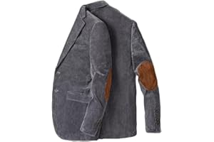 ONAXTDA Men's Corduroy Blazer with Elbow Patch Business Casual Jacket Spring Fall Sport Coats