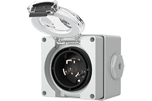 STARELO 30 Amp Generator Power Inlet Box, NEMA L5-30P 125Volt 3750 Watts,Outdoor dustproof and Weatherproof for generators, W