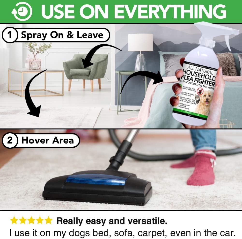 The Healthy Dog and Cat Co Natural Flea Spray for the Home 500ml, Fast-Acting, Non-Toxic Flea Spray for Dogs Cats & Home - Image 4