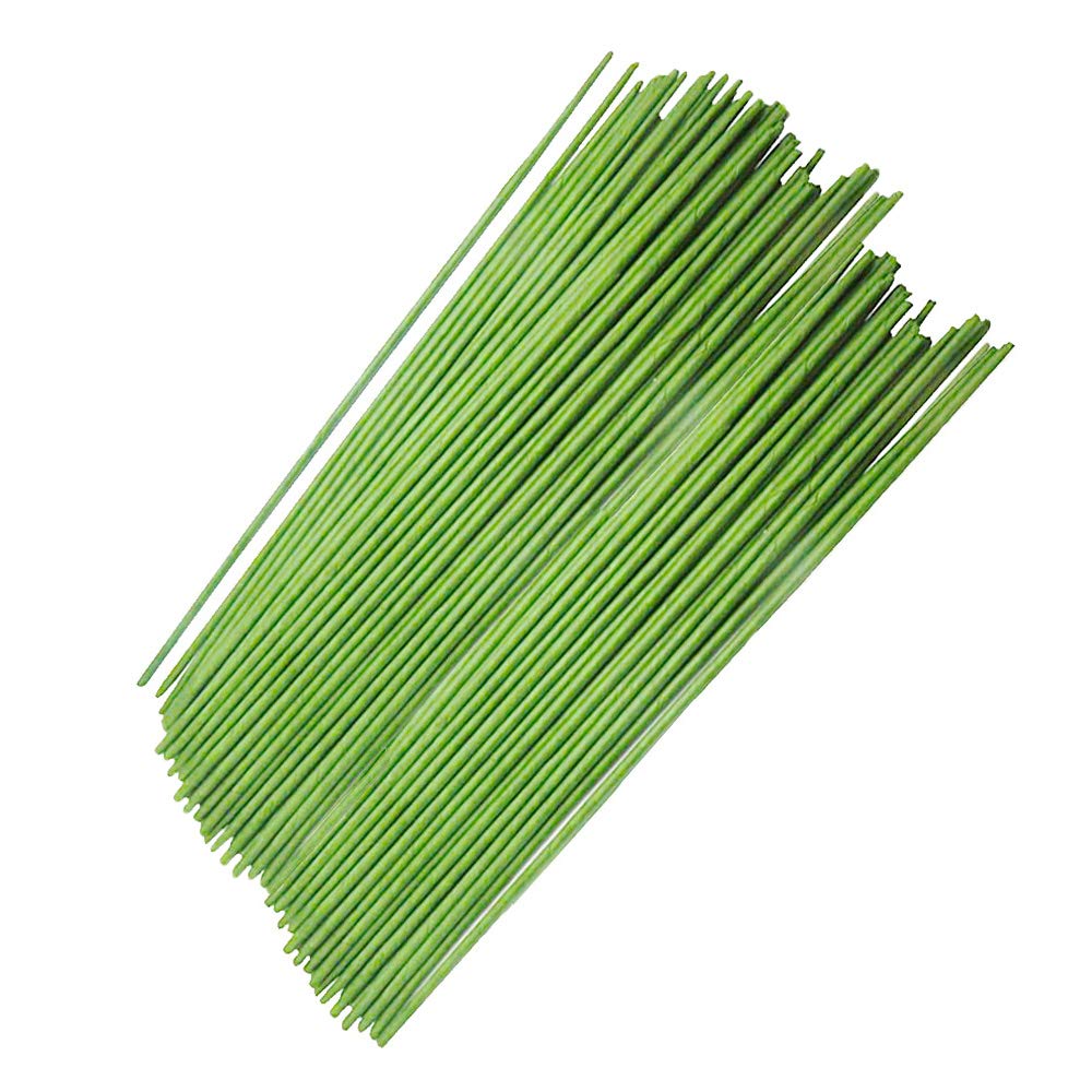 Photo 1 of 100 Pcs 14 Inch 18 Gauge Floral Stems Wire,Green Flower Paper Wrapped Wires,DIY Crafting Floral Stem for Artificial Flowers Arrangements,Bouquets Flower Making Supplies