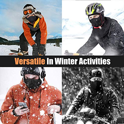 Kuyang Balaclava Windproof Ski Mask, Cold Weather Face Mask for Skiing, Snowboarding, Motorcycling & Winter Sports Black