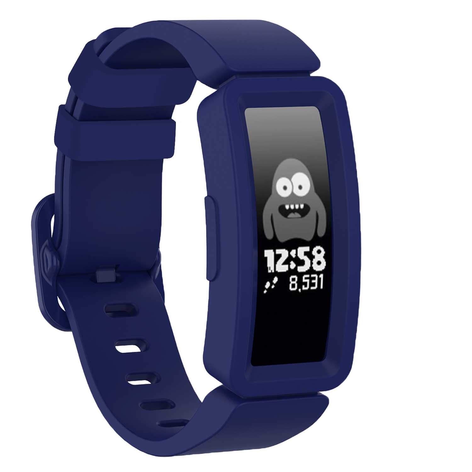 TopPerfekt Strap Compatible With Fitbit Ace 2 for Kids 6, Soft Silicone Waterproof Bracelet Accessories Strap Boys Girls Wristbands Compatible for Fitbit Ace 2 (Blue)