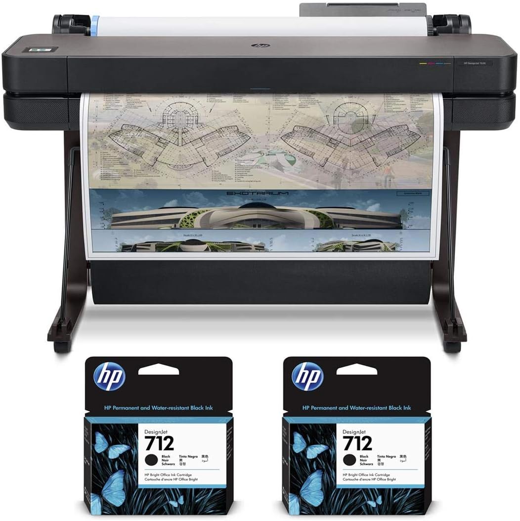 hp designjet t630 large format wireless plotter printer