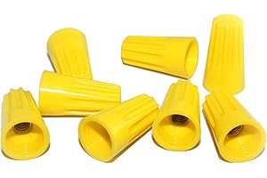 RuiLing 36-Pack Yellow P4 Type Electrical Wire Connectors Screw Terminals, with Spring Insert Twist Wire Nuts Caps Easy Twist-On Ribbed Cap