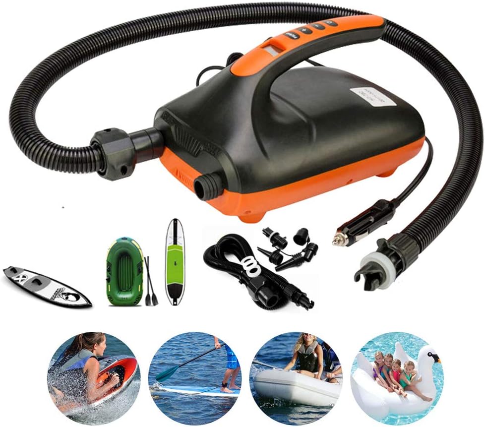 IDABAY Digital Electric Air Pump Compressor 20PSI Smart Electric SUP Pump, Intelligent Dual Stage & Auto-Off for Easy Inflation of Stand Up Paddle & Inflatable Boats Little Noise Quick Inflation