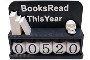 Oreilet Books Read This Year Counter, Reading Book Tracker Bookshelf Decor, Book Read Sign Recorder for Annual Reading Count 