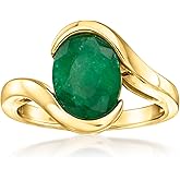 Ross-Simons 2.70 Carat Emerald Swirl Ring in 18kt Gold Over Sterling