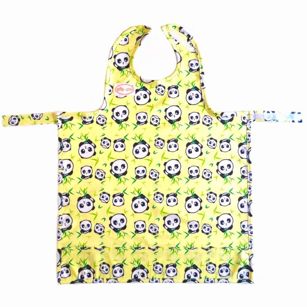 BIB-ON, A New, Full-Coverage Bib and Apron Combination for Infant, Baby, Toddler Ages 0-4. (Pandas)