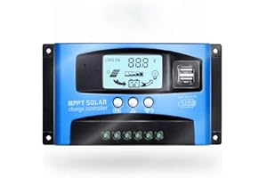 SolaMr Solar Charge Controller 100AMP Solar Panel Battery Regulator 12V/24V Auto with LCD Display Dual 5V USB Adjustable Parameter Fits for Open,AGM,Gel Lead Acid Batteries