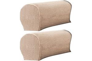 YOGSEY 2 Pcs Couch Arm Covers Polyester Anti- Slip Armchair Cover Stretch Armrest Cover for Chairs Sofa Stretch Armrest Covers Furniture Protector Washable Armchair Slipcovers (Send)