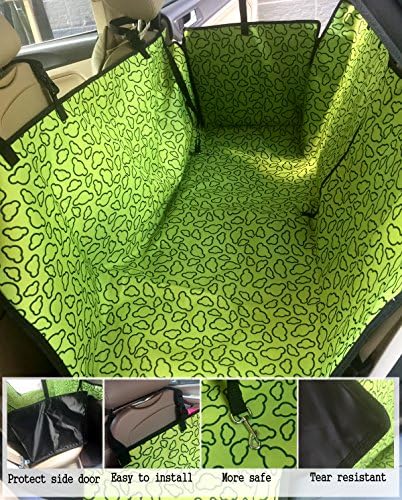 Dog Seat Cover Waterproof HAMMOCK WITH SIDE FLAPS, Double Deck Protection for Most Car or SUV Bucket Seat Covers Dog Safety Belt