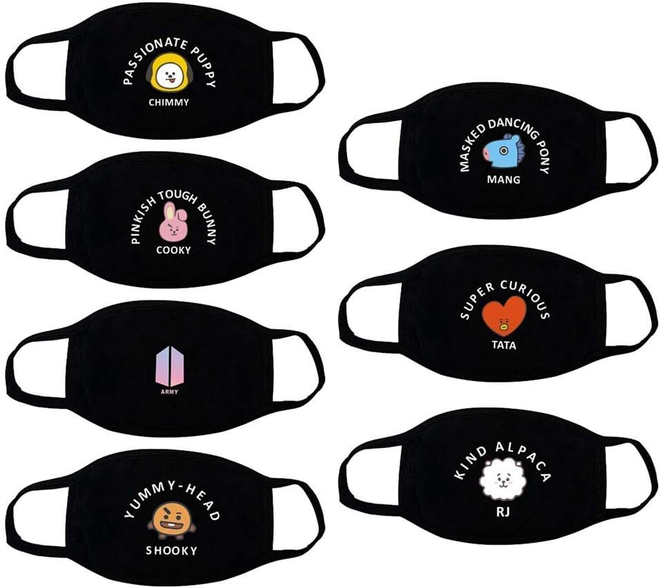 KPOP BTS Mouth Mask Bangtan boys Merchandise V Jung Kook Face Muffle (7 Pcs-6)