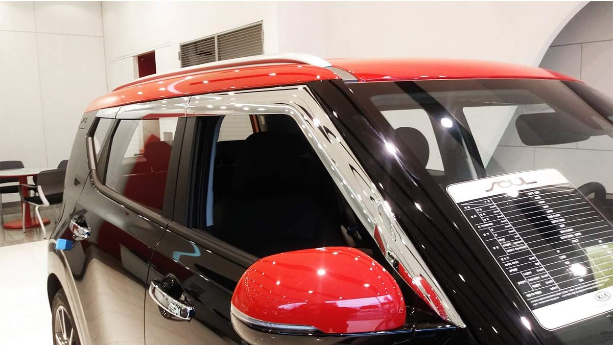 AUTOCLOVER Chrome Side Wind Deflector Sun Rain Vent Guard