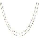 foyjoey 18K Gold Plated Star Cross Heart Charm Choker Necklace for Women Dainty Layered Lip Chain Necklace Stainless Steel Trendy Jewelry Christmas Gifts