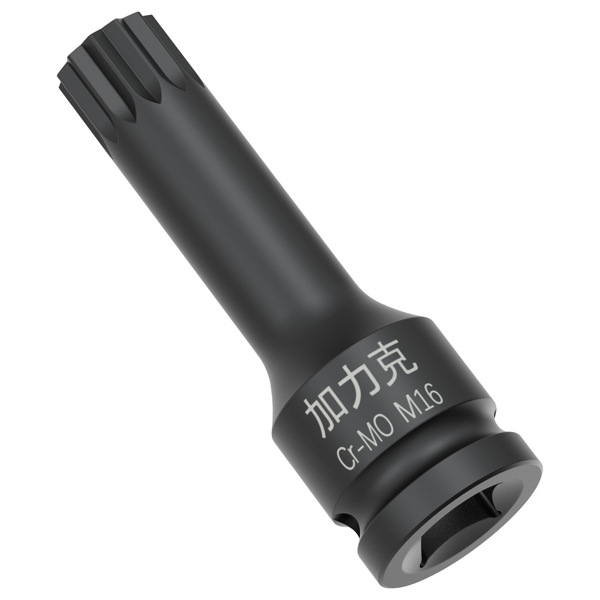 FOCMKEAS 1/2-Inch Drive x M16(16mm） Impact XZN Triple Square Spline Bit Socket, Metric Lengthen Screwdriver Socket Adapter, 3-Inch Length, CR-MO Steel, One-Piece Construction, Black