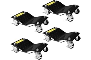 CURTAINBORO Car Dolly Set of 4 Heavy Duty Car Wheel Dolly Set for Moving Car,Auto Wheel Dollies Set of 4 6000lbs Capacity Black,Car Mover Wheel Dollies for Shops,Garages,