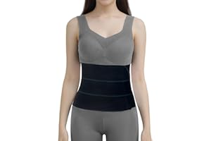 CANMIUS Abdominal Binder Post Surgery Tummy Tuck Belt, Compression Stomach Wrap Belly Band, Skin Friendly, Breathable - (45" - 60") 3 Panel - 9" BLACK