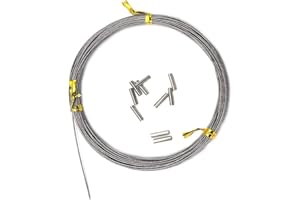 ANNIBBY 5LB-280LB 7 Strands Stainless Steel Wire Leader Nylon Coated-32.8ft Fishing Leader with 10pcs Crimp Sleeves