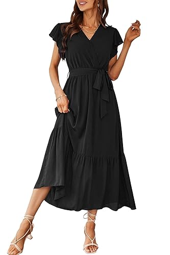 long grey flowy dress Alessandra Slinky Ruffle Maxi Dress - Grey main image 0