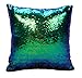 Idea up Reversible Sequins Mermaid Pillow Cases 4040cm with magic mermaid sequin (mermaid green and black)