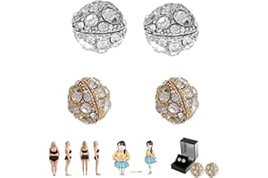 KCRPM Dorina Earacupressure Magnetherapy Detoxi Earrings - Acupressure Slimming & Lymphatic Drainage Ear Jewelry for Women (Silver+Gold)