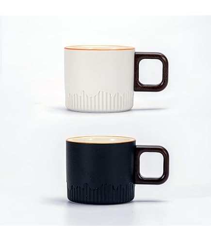 Amazon.com | Dicmracy 2-Oz Ceramic Espresso Cups with Wood Handle, 2/4-Piece  Set for Coffee, Tea, Latte - Dishwasher Safe, Multi-Color & Wood Styles,  Gift & Caf Use (Kiln turning pink, Round Handle2):