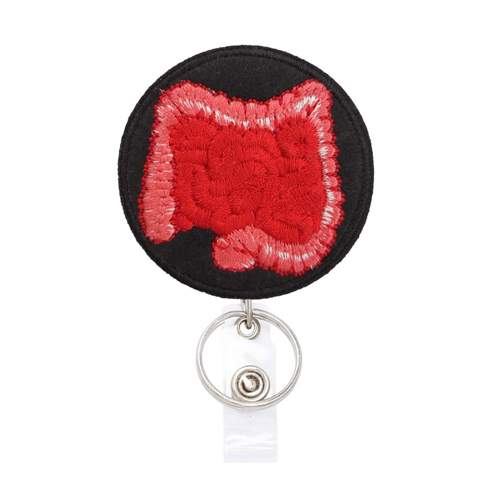 Intestine Badge Reels Retractable, with Alligator Clip and Key Ring, 24 inches Thick Pull Cord Internist Doctor Gift