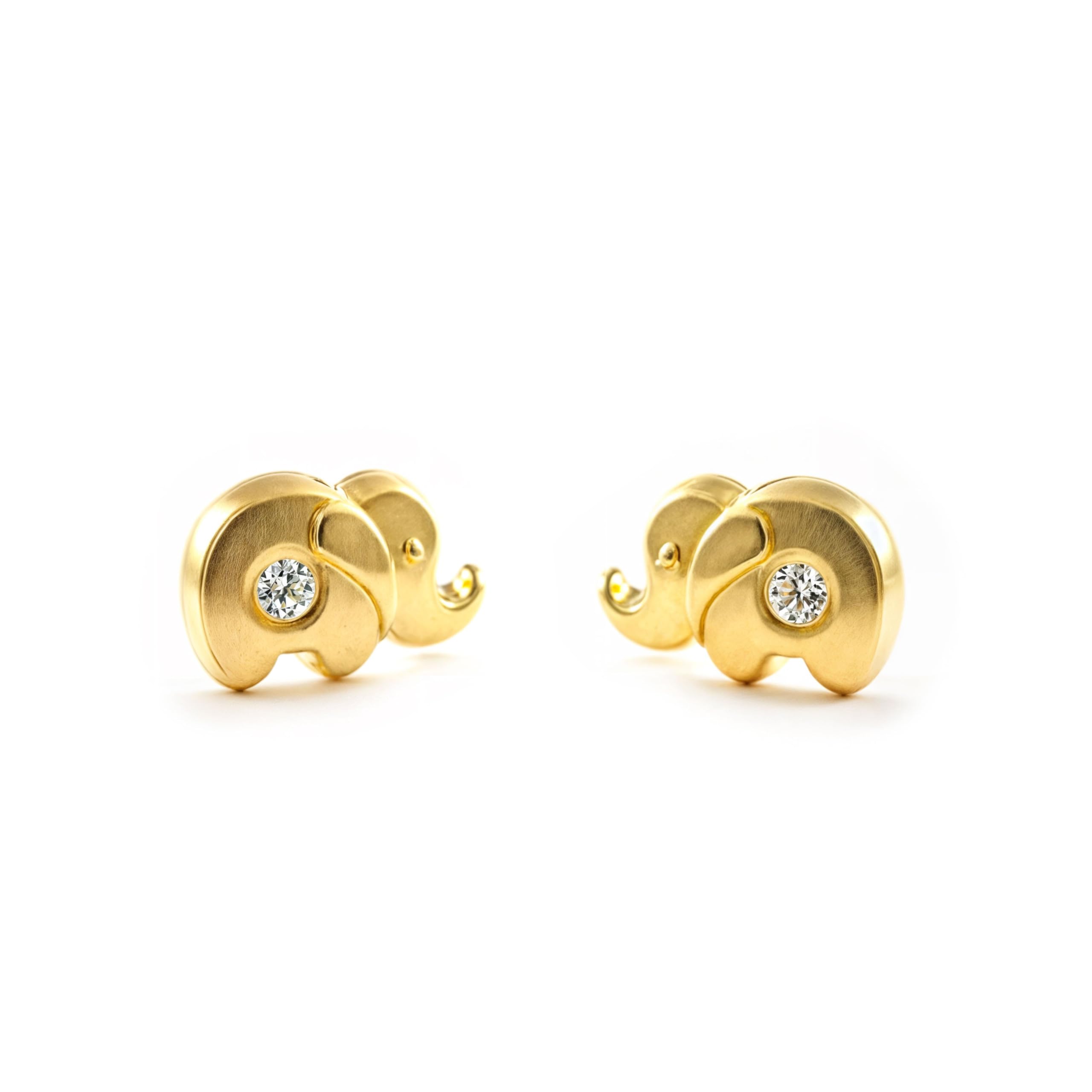 9ct Yellow Gold elephant Children's Earrings