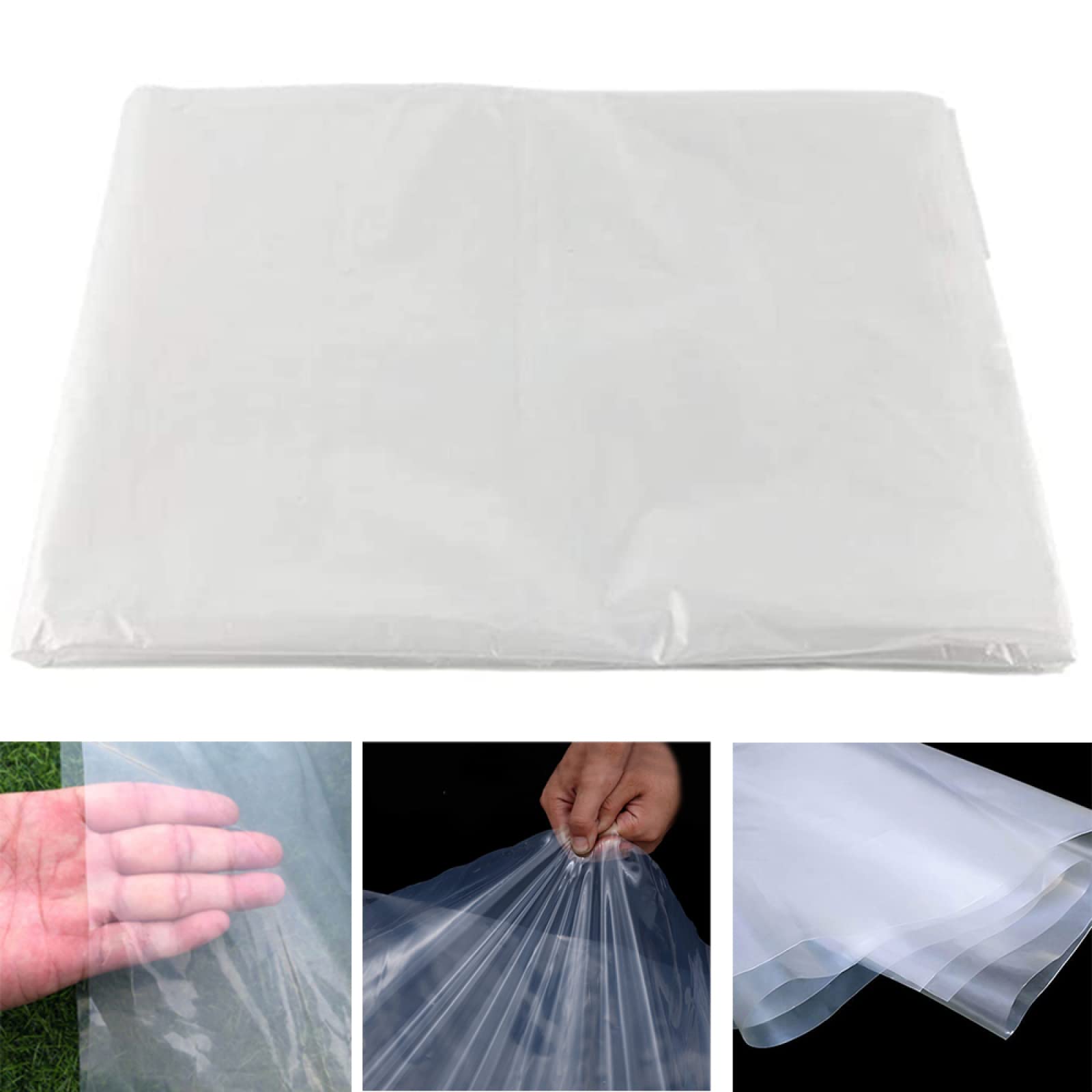 Clear Thick Plastic Polythene Roofing Sheet Garden Greenhouse Protection Cover Polytunnel Dust Sheets for Decorating Painting Furniture Plant (3m x 6m,9.9ft x 19.8ft)