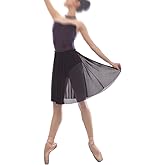 Tacherlia Mesh Ballet Skirt Women 20.5 Inches Long Practice Skirt Ruffle Elastic Waistband