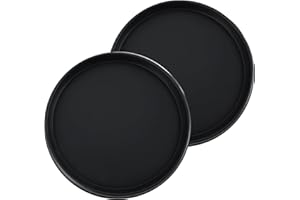 The HC Companies Terrazzo Flower Pot Saucers - Heavy-Duty Plastic Plant Saucer for Outdoors & Indoors - Plant Pot Trays for Water Drainage - Durable Round Plant Tray (13” Black Onyx, Pack of 2)
