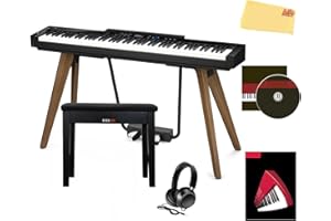 Casio Privia PX-S7000 Digital Piano - Black Bundle with Bench, Stand, Triple Pedal Unit, Headphones, Piano Book, Online Piano Lessons, Austin Bazaar Instructional DVD, and Polishing Cloth