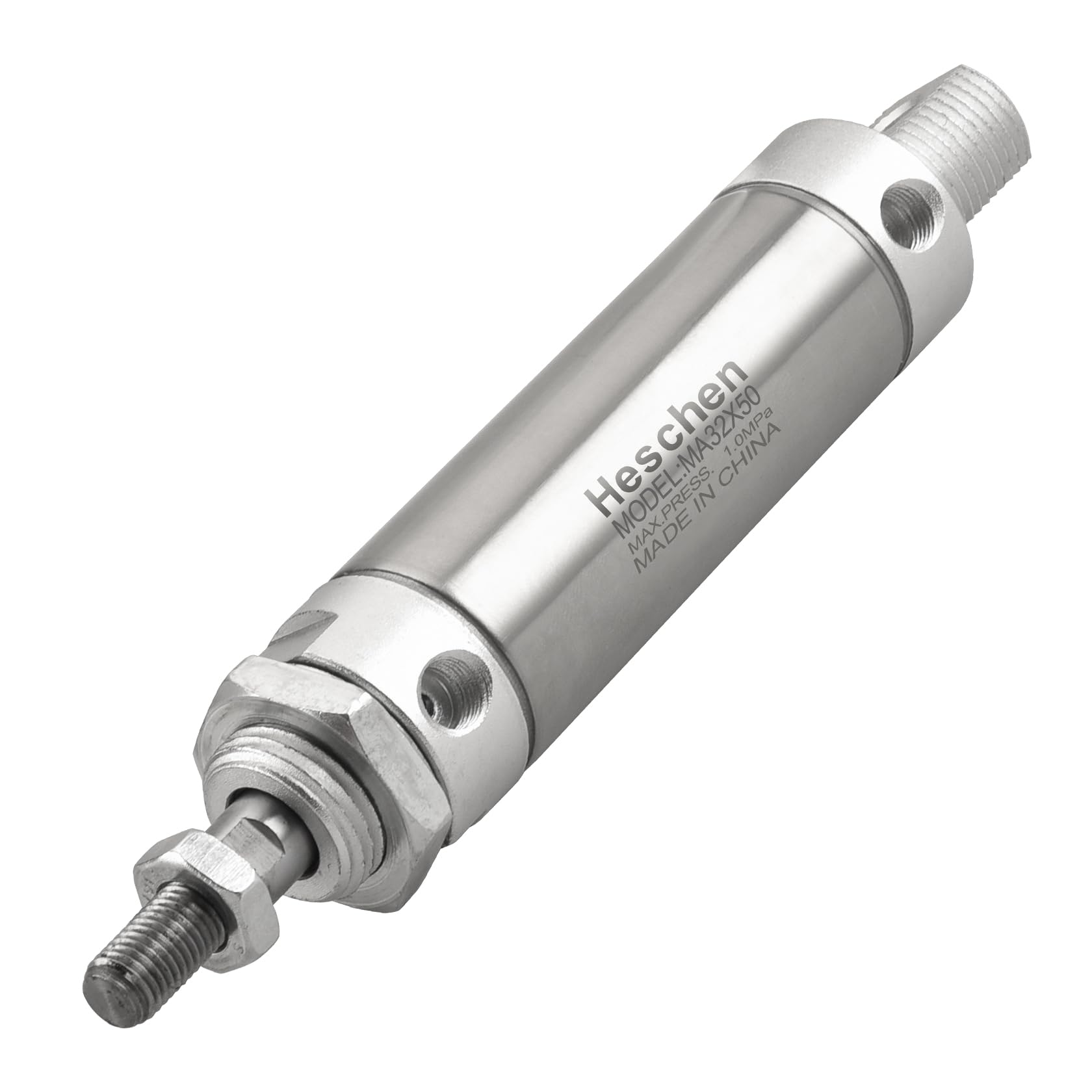 Heschen Stainless Steel Mini Pneumatic Air Cylinder, MA 32-50, PT1/8 Port, 32mm Bore, 50mm Stroke, Single Rod Double Acting