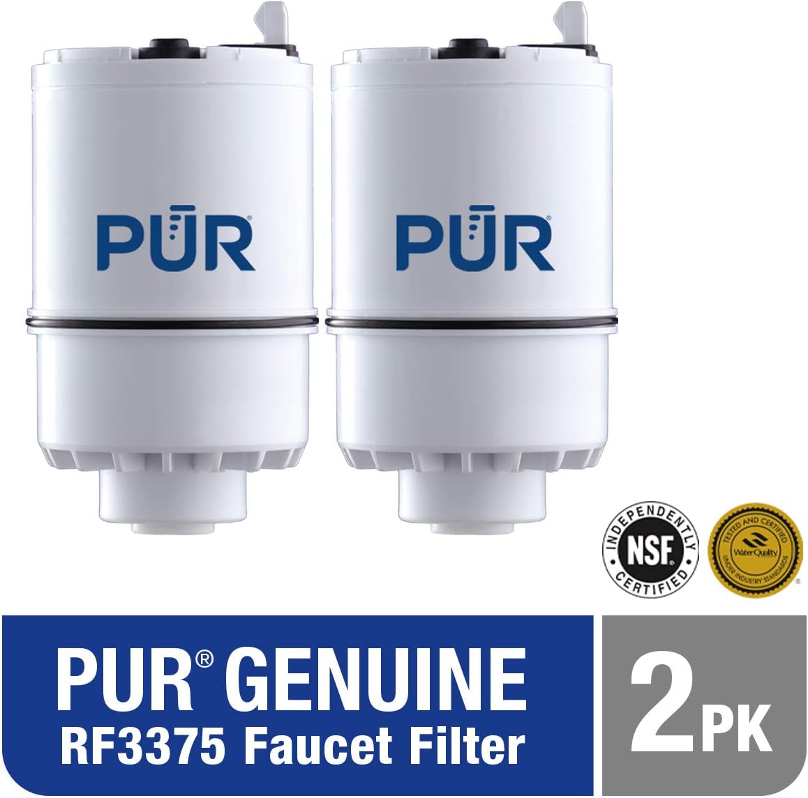 PUR RF3375 Water Filter Replacement for Faucet Filtration Systems, (2 Pack), Multicolor, 2 Count - Pitcher Water Filters - 