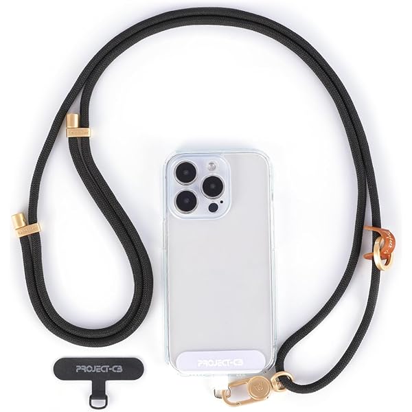 Project-cb Cell Phone Lanyard ×1, Tether Tab ×2, Universal Adjustable Phone Strap, Crossbody, Neck Phone Lanyard, Rope Strap (White