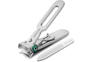 VANWIN Nail Clippers for Thick Nails, 16mm Wide Jaw Opening Oversized Toenail Clippers Cutter with Sharp Curved Blade and Nail File, Heavy Duty Stainless Steel Fingernail Clippers for Seniors Elderly