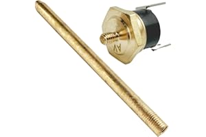American Volt Electric Fan Push-in Radiator Fin Brass Probe Thermostat Temperature Switch Sensor Kit (1-Pack, 170'F On - 155'