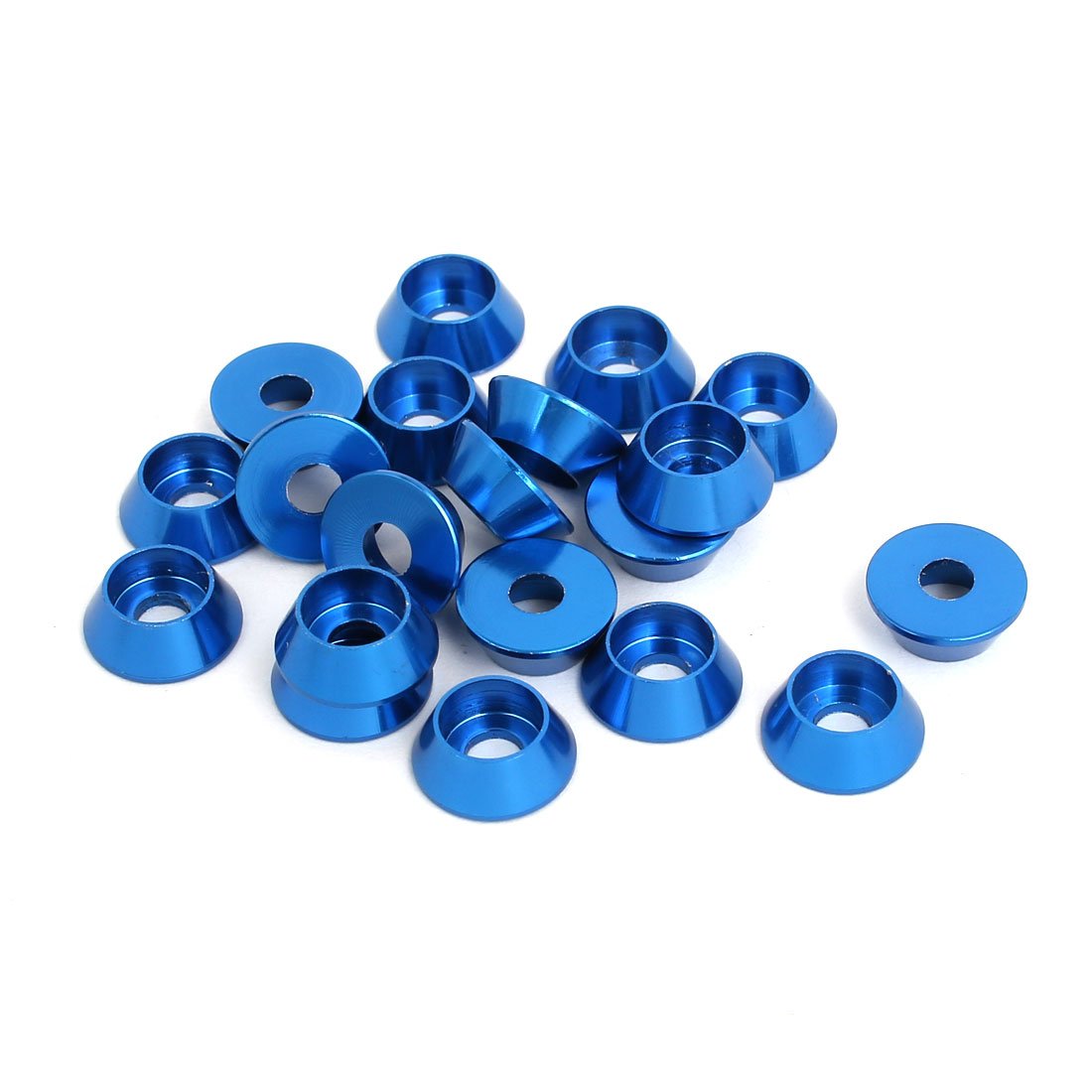 Sourcingmap M4 Aluminium Alloy Engine Bay Hatch Lid Bumper Washer Blue 20pcs