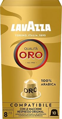 Qualità Oro, Arabica-Bohnen mit fruchtig-floralem Geschmack, 10 Kapseln, Nespresso kompatibel