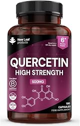 New Leaf Quercetin 500mg High Strength 180 Vegan Capsules UK Made view 1