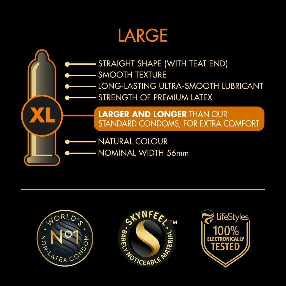 SKYN® Large (XL/King Size) Non-Latex Condoms, Pack of 10 x 4, 10 count (Pack of 4) - Image 5
