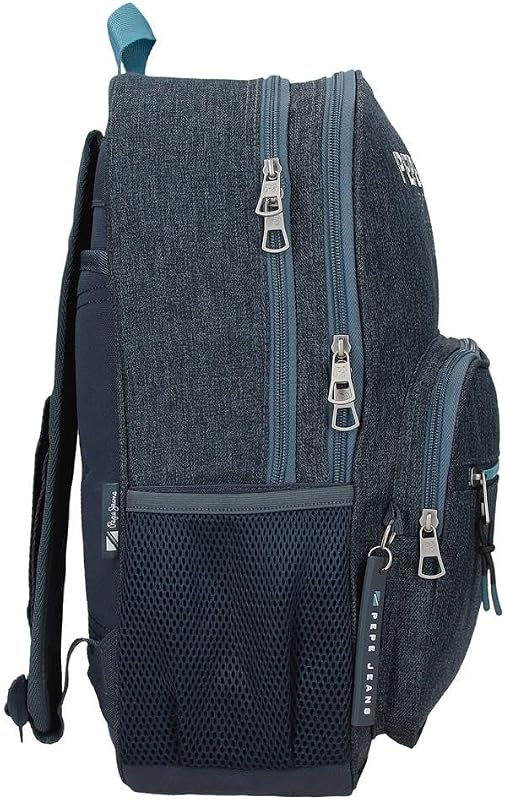 Edmon Schulrucksack, Blau, 30 x 40 x 12 cm, Polyester, 15,6 l, blau, Schulrucksack