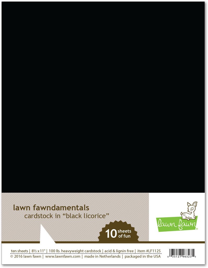 Lawn Fawn 8.5 x 11" Cardstock BLACK LICORICE 10 Sheets